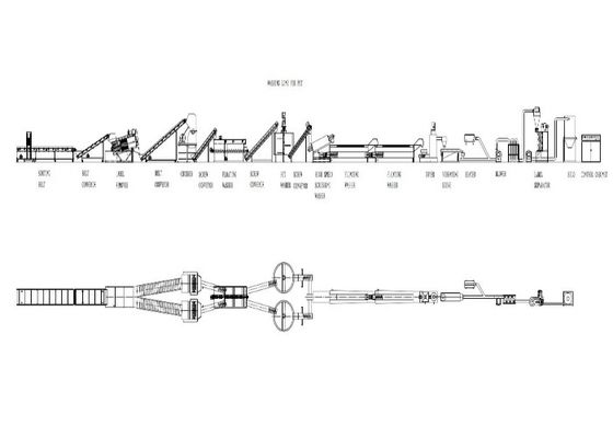 Συντετριμμένο πλαστικό αποβλήτων που ανακυκλώνει Pelletizing η μηχανή 600 - μεγάλη περιεκτικότητα 3000kg/H