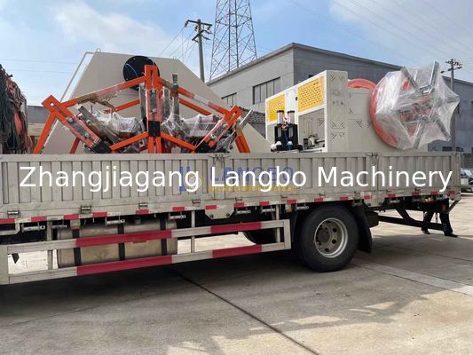 Συσκευή περιέλιξης σωλήνων με μηχανή δεματοποίησης για μηχανή εξώθησης σωλήνων PE μεγάλης διαμέτρου