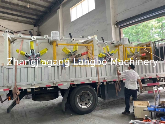 16-63mm HDPE / Pert / LDPE Coiler Πλήρως αυτόματο διπλό δίσκο πλαστικής μηχανής περιστροφής για εύρος περιστροφής 1600-3200mm