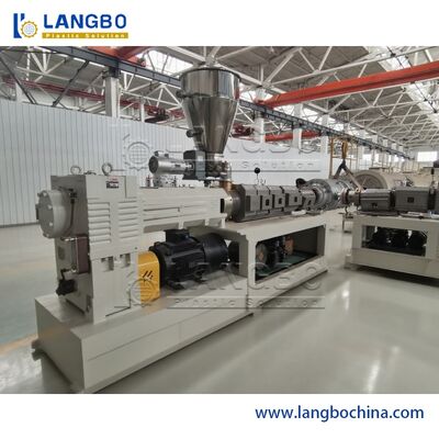 CE ISO Pvc Pipe Extrusion Machine 80/156 Κωνική διπλή βίδα