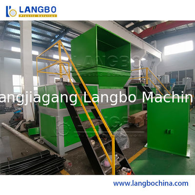 Double Shaft Plastic Recycling Shredder with 500-1000KG/HR Capacity and 37KW Motor Power for Plastic Pipe or Profile