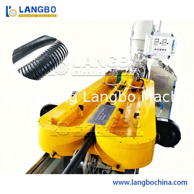 Γραμμή παραγωγής εξώθησης σωλήνων PVC διπλού τοιχώματος κυματοειδούς PVC PE μηχανή κατασκευής σωλήνων